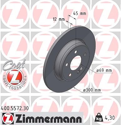 Zimmermann Bremsscheibe [Hersteller-Nr. 400.5572.30] für Mercedes-Benz von Zimmermann