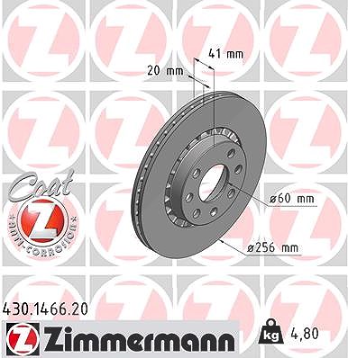 Zimmermann Bremsscheibe [Hersteller-Nr. 430.1466.20] für Opel von Zimmermann