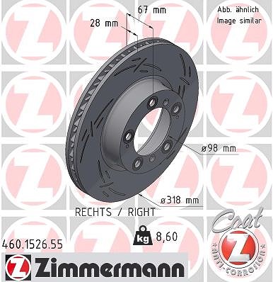 Zimmermann Bremsscheibe [Hersteller-Nr. 460.1526.55] für Porsche von Zimmermann