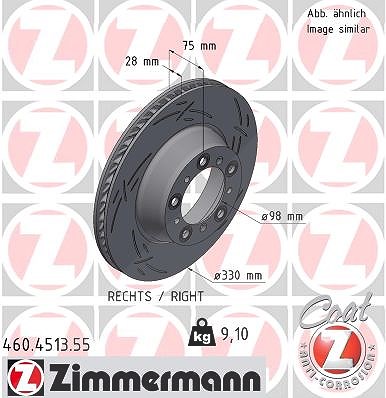 Zimmermann Bremsscheibe [Hersteller-Nr. 460.4513.55] für Porsche von Zimmermann