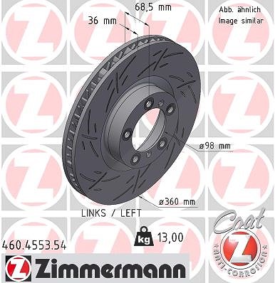 Zimmermann Bremsscheibe [Hersteller-Nr. 460.4553.54] für Audi, Porsche von Zimmermann