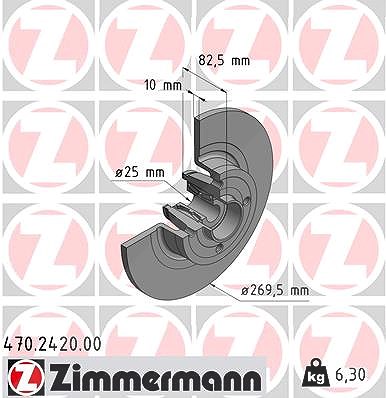 Zimmermann Bremsscheibe [Hersteller-Nr. 470.2420.00] für Renault von Zimmermann
