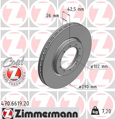 Zimmermann Bremsscheibe [Hersteller-Nr. 470.6619.20] für Renault Trucks von Zimmermann