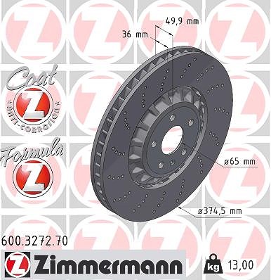 Zimmermann Bremsscheibe [Hersteller-Nr. 600.3272.70] für Audi, Cupra von Zimmermann