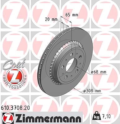 Zimmermann Bremsscheibe [Hersteller-Nr. 610.3708.20] für Volvo von Zimmermann