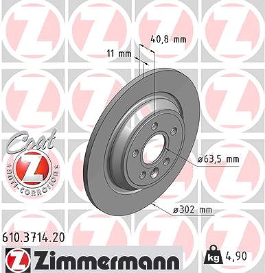 Zimmermann Bremsscheibe [Hersteller-Nr. 610.3714.20] für Volvo von Zimmermann