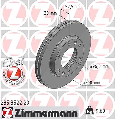 Zimmermann Bremsscheibe [Hersteller-Nr. 285.3522.20] für Hyundai von Zimmermann