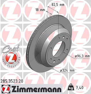 Zimmermann Bremsscheibe [Hersteller-Nr. 285.3523.20] für Hyundai von Zimmermann