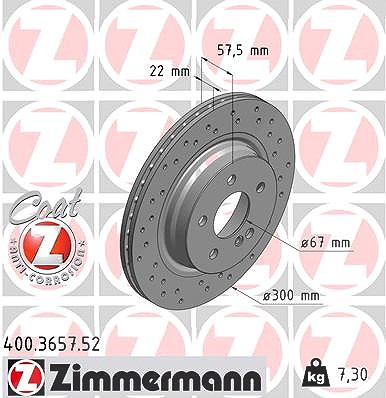 Zimmermann Bremsscheibe [Hersteller-Nr. 400.3657.52] für Mercedes-Benz von Zimmermann