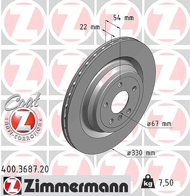 Zimmermann Bremsscheibe [Hersteller-Nr. 400.3687.20] für Mercedes-Benz von Zimmermann