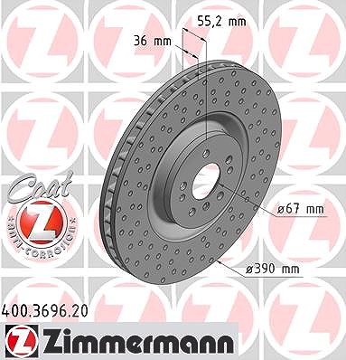 Zimmermann 1x Bremsscheibe [Hersteller-Nr. 400.3696.20] für Mercedes-Benz von Zimmermann