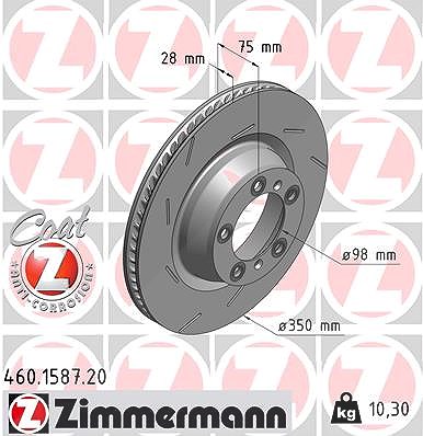 Zimmermann 1x Bremsscheibe [Hersteller-Nr. 460.1587.20] für Porsche von Zimmermann