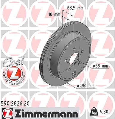 Zimmermann Bremsscheibe [Hersteller-Nr. 590.2826.20] für Subaru, Toyota von Zimmermann