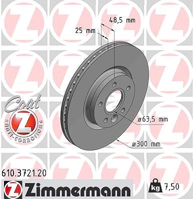 Zimmermann Bremsscheibe [Hersteller-Nr. 610.3721.20] für Volvo von Zimmermann