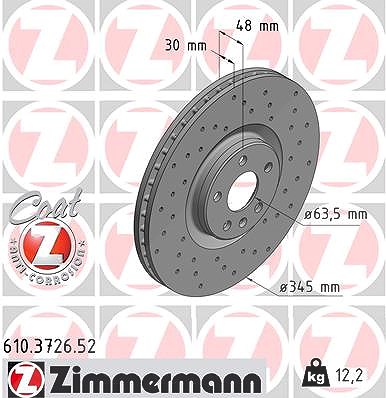 Zimmermann 1x Bremsscheibe [Hersteller-Nr. 610.3726.52] für Volvo von Zimmermann