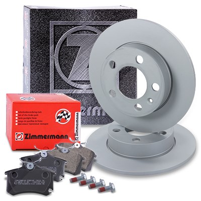 Zimmermann Bremsscheiben + Bremsbeläge Hinterachse für Audi, Seat, Skoda, VW von Zimmermann