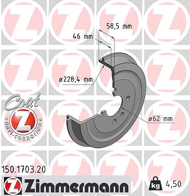 Zimmermann Bremstrommel [Hersteller-Nr. 150.1703.20] für BMW von Zimmermann