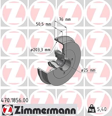 Zimmermann Bremstrommel [Hersteller-Nr. 470.1856.00] für Renault von Zimmermann