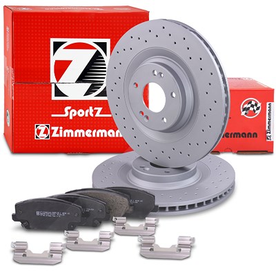 Zimmermann Sport-Bremsscheiben +Bremsbeläge vorne für Hyundai von Zimmermann