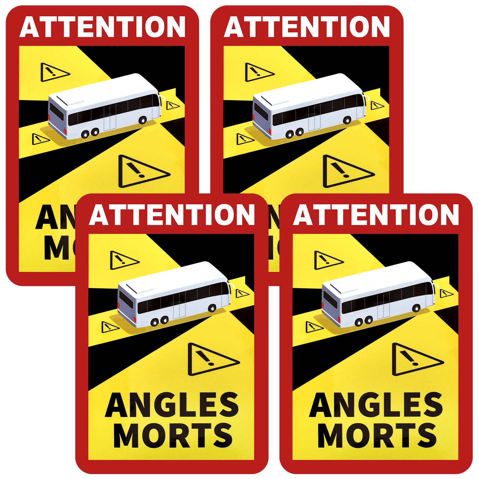 Zimoer Angles Morts Wohnwagen,4 Pack, Angles Morts LKW,Morts Sticker,Aufkleber Wohnmobil,Winkel Morts Busse,17cm x 25cm,Morts Sticker,Blind Spot,Warnschild Um die Groß Bus/Motorhome von Zimoer