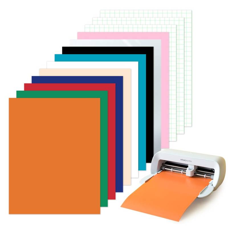 Zinueen Smart Vinyl Permanent für Cricut Joy Xtra 10 Stück Vinyl Plotter Film 24X31CM Plotterfolie Selbstklebend Transferfolie Plotter Set für DIY Tassen, Autos, Banner, Dekoration von Zinueen