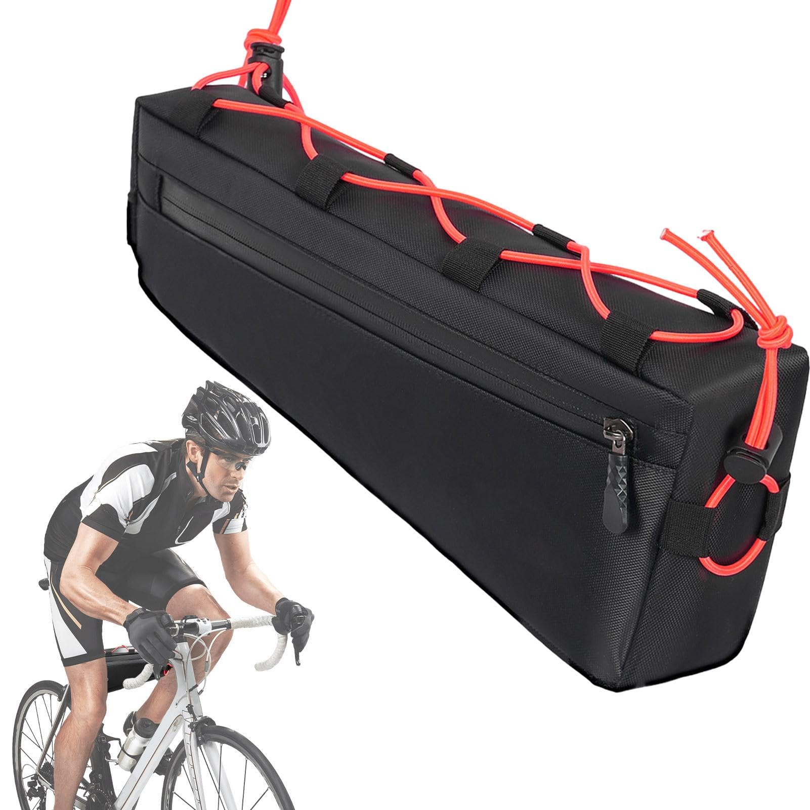 Kleine Rahmentasche, wasserdicht, reflektierend, Vorderlenkertasche, Crossbar Fahrradtasche, Straßenzubehör, Rahmentasche mit wasserdichtem geprägtem Reißverschluss für Liebhaber von Ziurmut