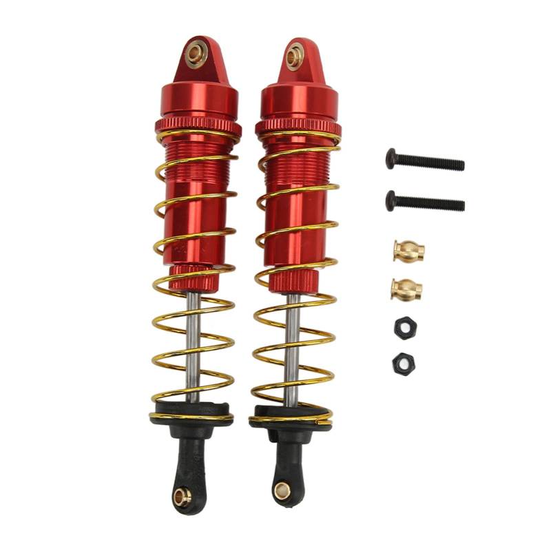 2 Stück RC-Auto-Stoßdämpfer, 105 mm ölverstellbarer Stoßdämpfer aus Aluminiumlegierung für 1/10 RC-Autos (Red) von Zixyqol