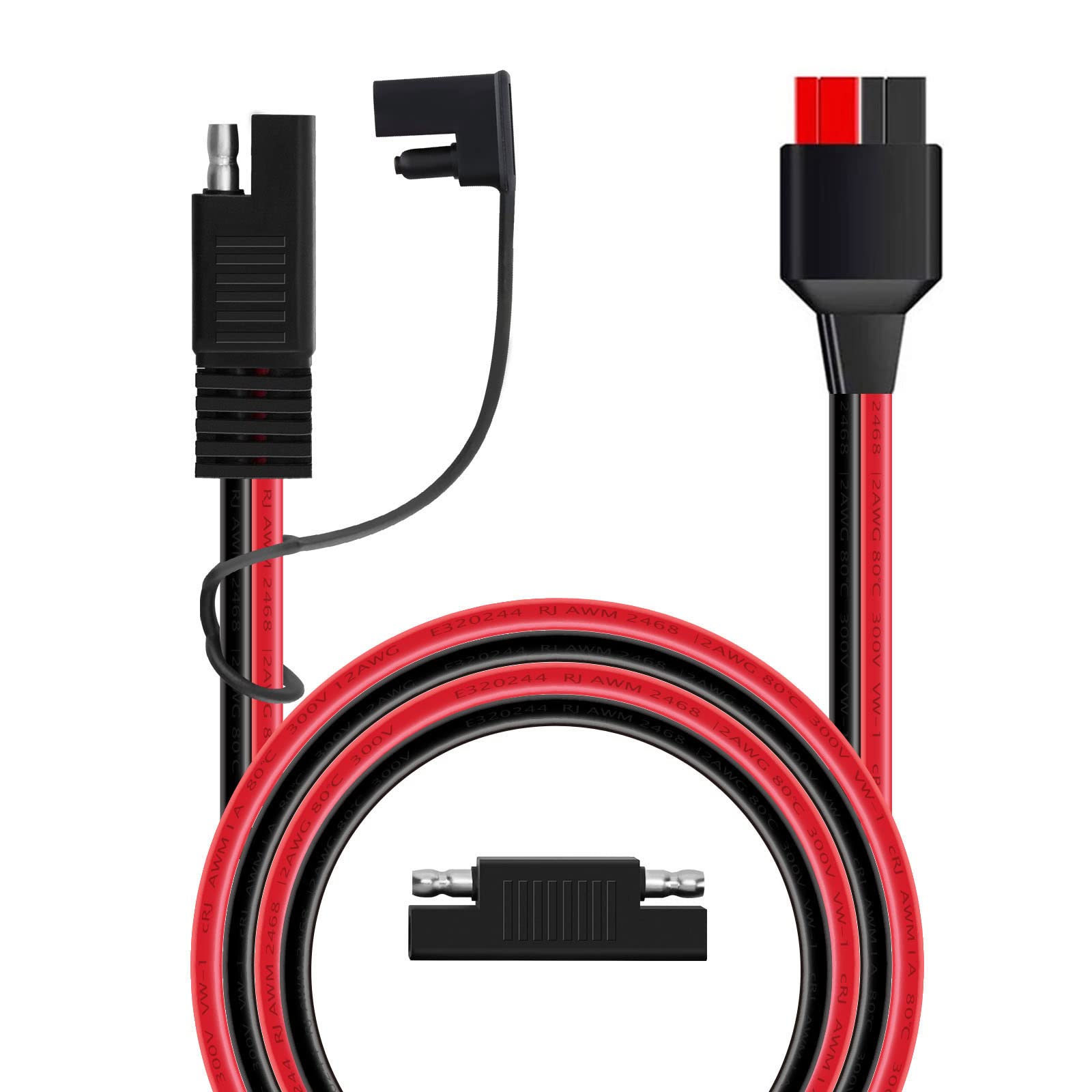 ZkeeShop Solarpanel kabel für Anderson auf SAE Adapter 12AWG Kabel Wasserdich Steckeradapter mit Reverse Adapter für Tragbares Powerstaion Solarpanel von ZkeeShop