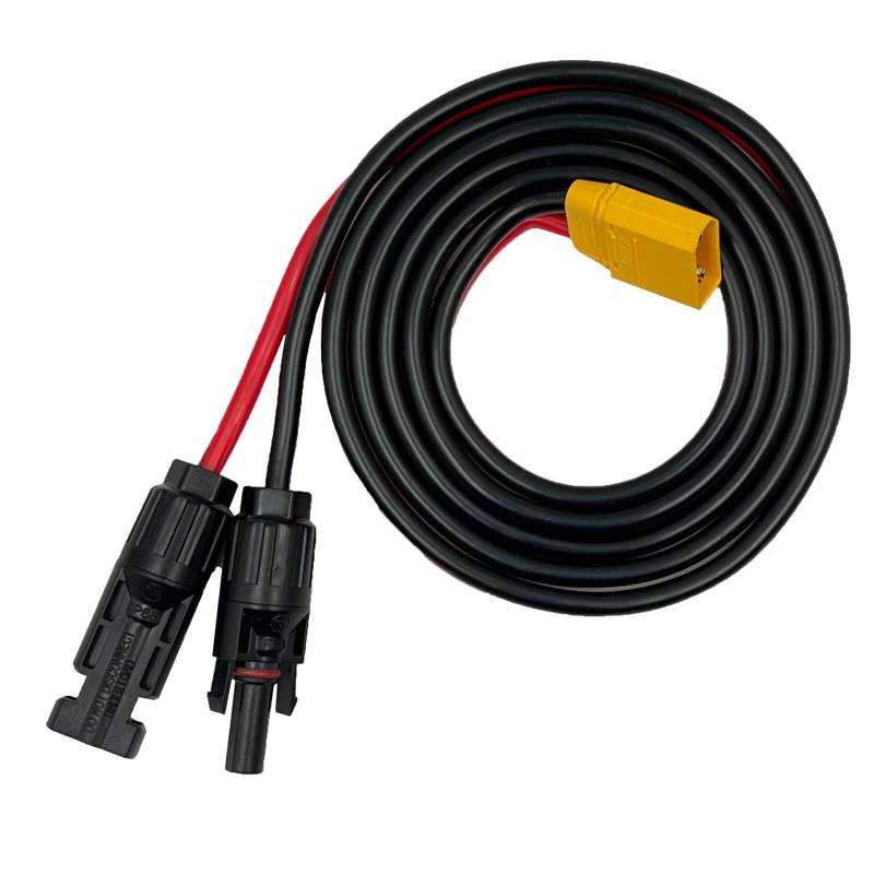 ZkeeShop Solarstecker auf XT90 kabel 10AWG Solarladekabel XT90 Verlängerungskabel Kompatibel für Bluetti Powerstation 150CM (XT90 Stecker) von ZkeeShop