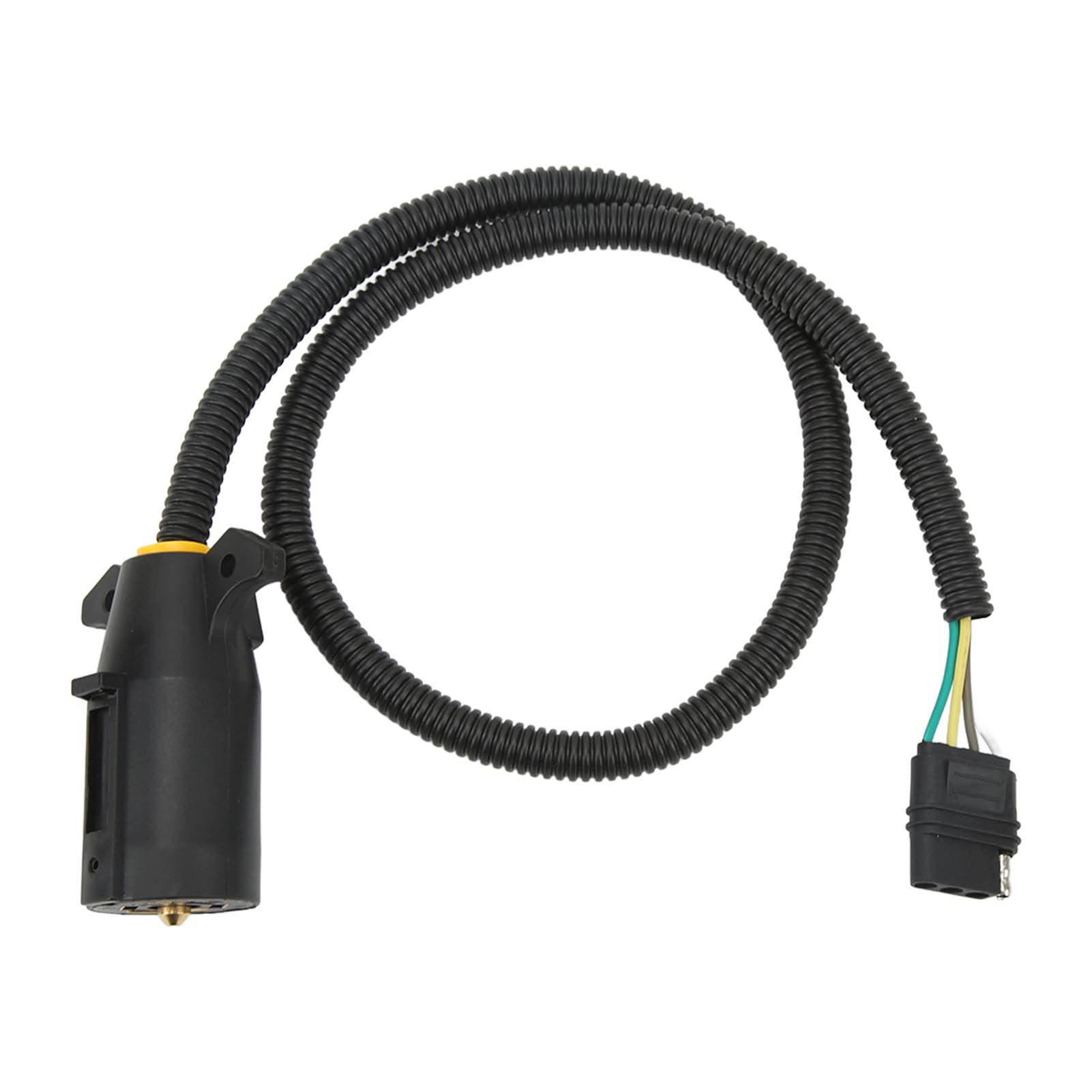 7-Wege-Blade-auf-4-Wege-Flachanhänger-Adapter, 7-poliger auf 4-poliger Spiral-Pigtail-Verlängerungsverkabelungsstecker, 0,9 m/35,43 Zoll, für Anhänger, Wohnwagen, Schleppanhänger, von Zoeyilan