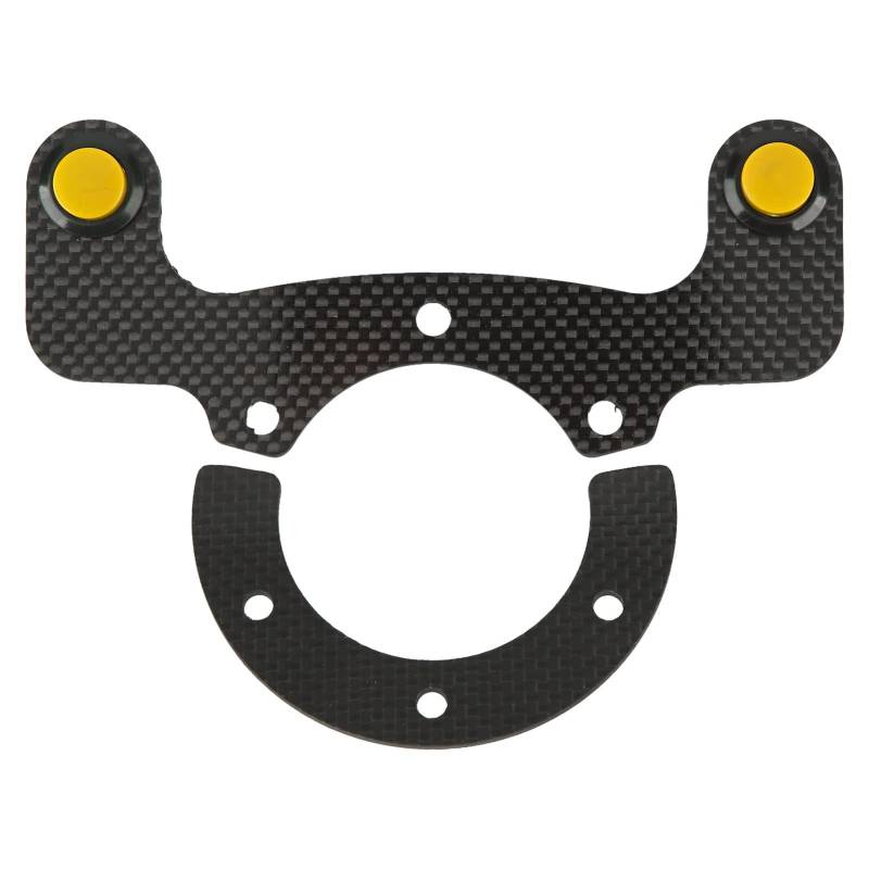 Lenkradhupenknopf, externe Hupenknopfsätze, 6 Schrauben Carbonfaser-Lenkradmodifizierter Knopf, Doppelknopf, universeller Ersatz für Hupenlichter (Gelb) von Zoeyilan