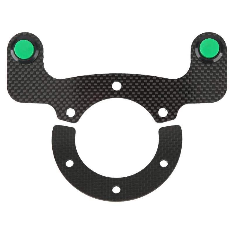 Lenkradhupenknopf, externe Hupenknopfsätze, 6 Schrauben Carbonfaser-Lenkradmodifizierter Knopf, Doppelknopf, universeller Ersatz für Hupenlichter (Grün) von Zoeyilan