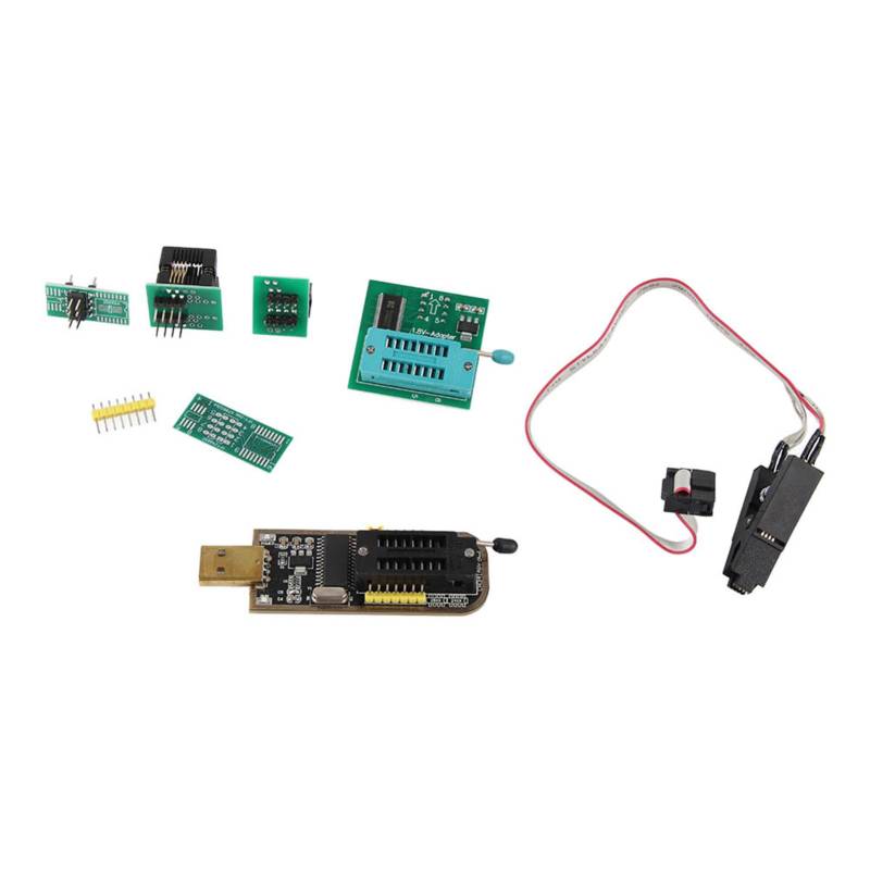 SOIC8 SOP8 Testclip, SOIC8 Adapter Programmer Modul Kit Set, SOP8 SOIC8 bis DIP8 Adapters Socket Converter, SPI Flash 1,8V -Adapter für EEPROM Flash BIOS USB von Zoeyilan