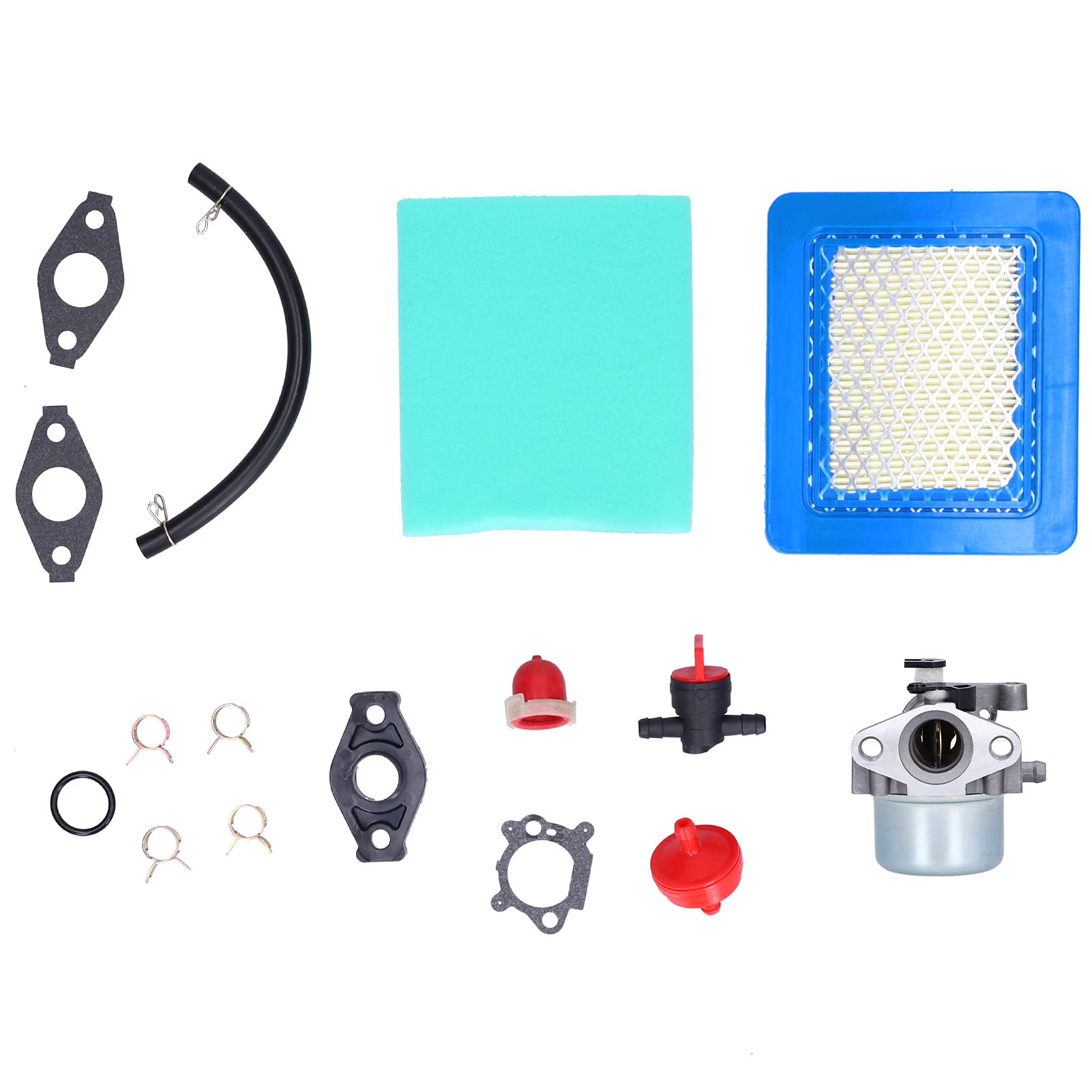 Vergaser-Kit, Vergaserventil-Luftfilter-Kraftstoffrohr-Kit, Aluminium-Vergaser-Kit, Rasenmäher-Vergaserventil-Luftfilter-Kraftstoffrohr-Kit für 799866 790845 799871 von Zoeyilan