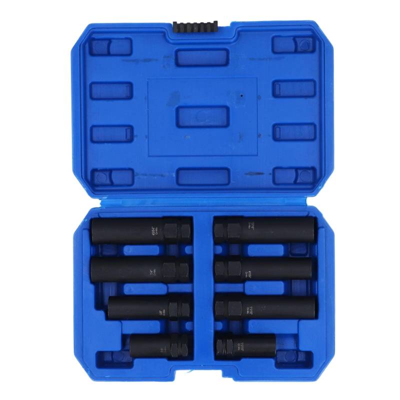 Zoeyilan Spline-Radmuttern-Steckschlüsselsatz, 8-teiliges Radschloss-Entfernungsset, 5/8 bis 45/64 Zoll Cr-Mo-Stahl, dünner Spline-Radmutternschlüssel für Spline-Locking-Radmuttern von Zoeyilan