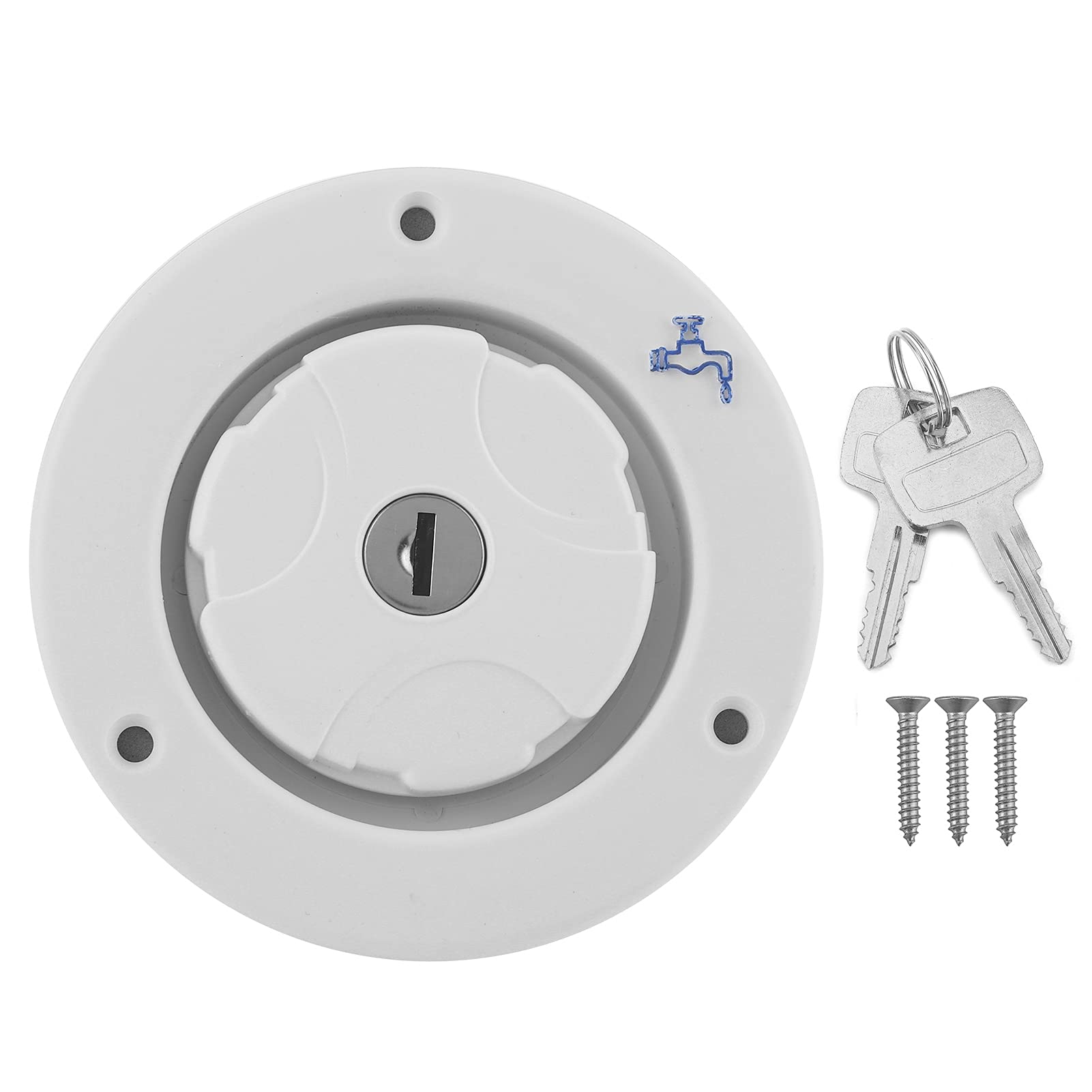 Ihr Wohnmobil oder Wohnmobil vor undichten Luken: Frischwassereinlass Verriegelung auslaufsicherer Füller mit Zwei Schlüsseln weiß von Zohisin