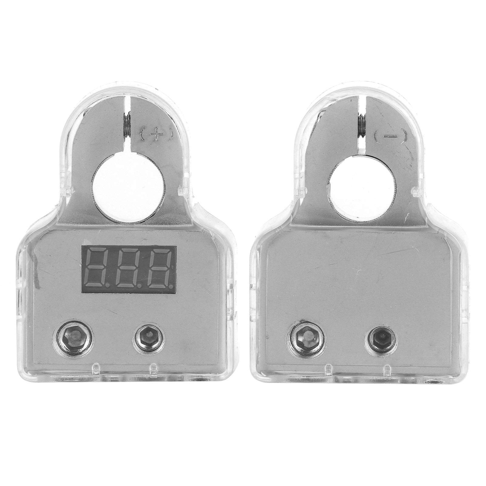 Zohisin Autobatterie-Anschlussstecker 12 0×8 0×6 2 Stück Autobatterie-Anschlussstecker mit Voltmeter, Echtzeitüberwachung, AWG-Messgerät, durchsichtige Abdeckung, von Zohisin