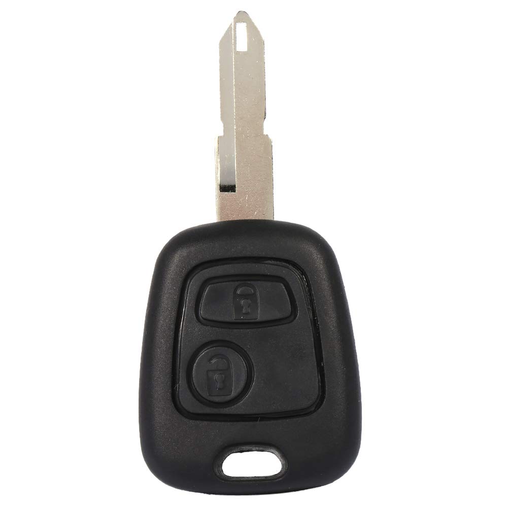Zohisin Autoschlüsselgehäuse, 2 Tasten, Schlüsselanhängergehäuse, ungeschnittene Klinge, Schlüsseletui, Ersatzgehäuse für Peugeot 206 von Zohisin