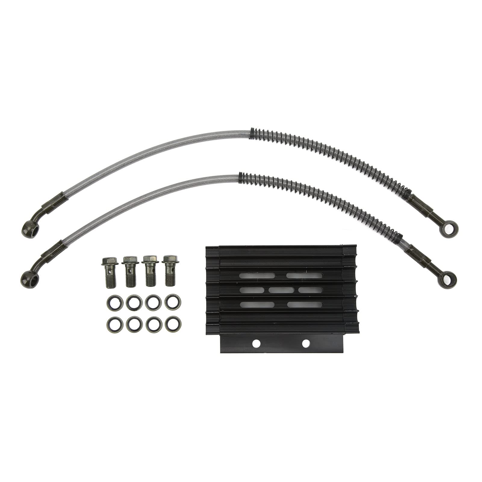 Zohisin Motorölkühler-Kit Pit-Ölkühler Motorölkühler-Kit 30 0×22 0×4 Ölkühler Motorkühlschlauch-Kit Hohe Leistung für 110 150 Pit-Motorkühlung Heavy Duty von Zohisin