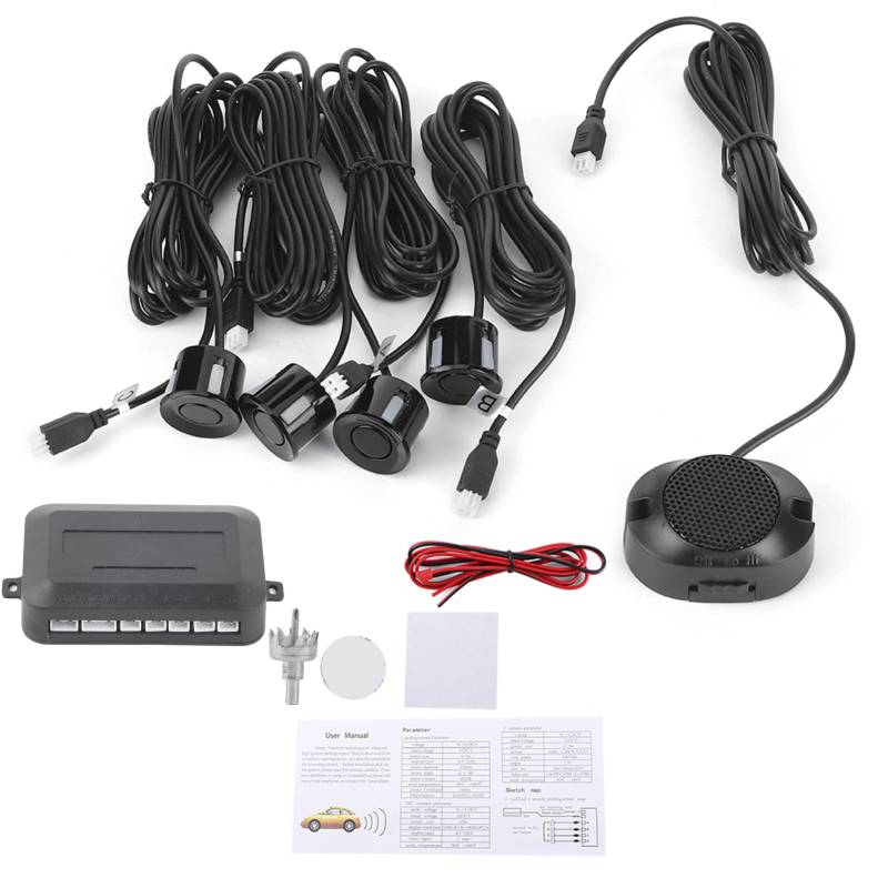 Zohisin Rückfahrsensoren mit Volumen-Parksensoren hinten 24 0×16 0×4 Auto-Parksensor-Backup-Rückfahrassistenz-Kit mit Summeralarm Auto-Parksensoren Backup-Sensor-Alarm von Zohisin