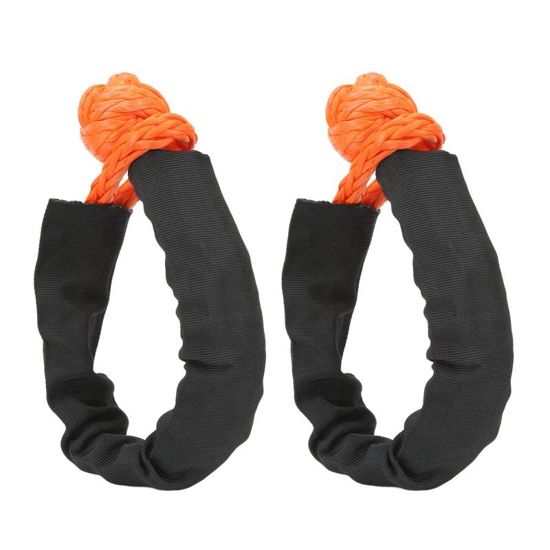 Zohisin Tight 30 0×20 0×6 9 mm weiches Schäkel-Bergungsseil 2 Stück orange tragbar leicht 14 Tonnen Zugkraft für Bootfahren Camping Klettern Tight von Zohisin