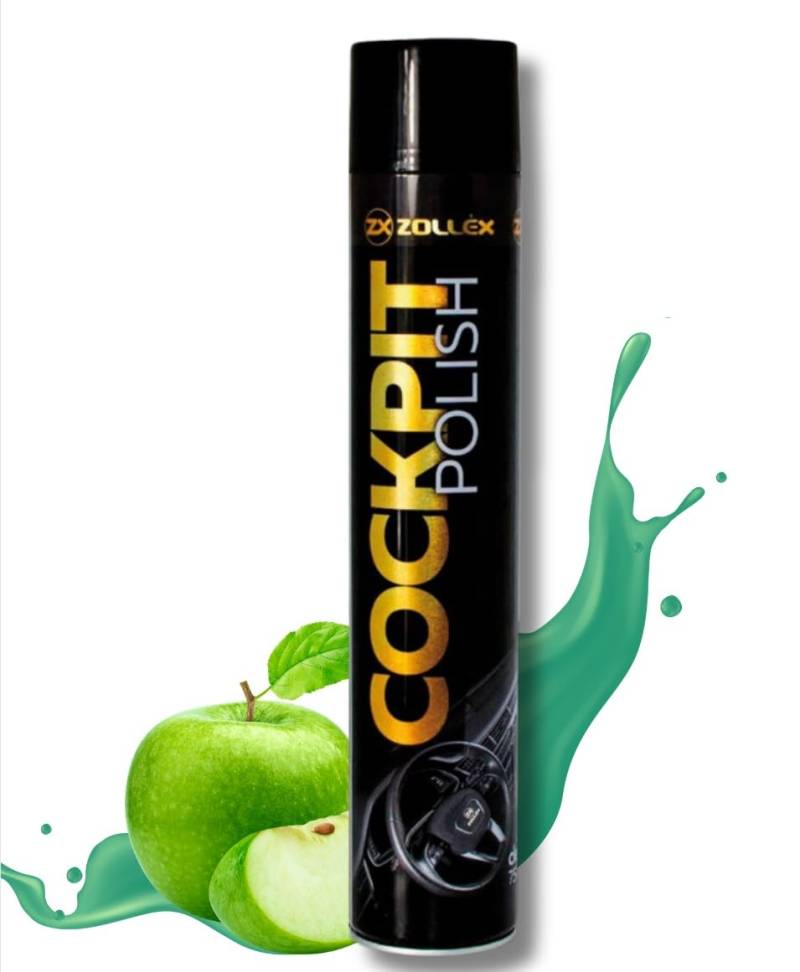 Zollex Cockpitspray Grüner Apfel Green Apple Innenraumreiniger Autoreinigung Auto Interior Premium Cockpitspray Professionelle Pflege für Armaturenbrett & Kunststoffoberflächen - 750ml von Zollex GmbH