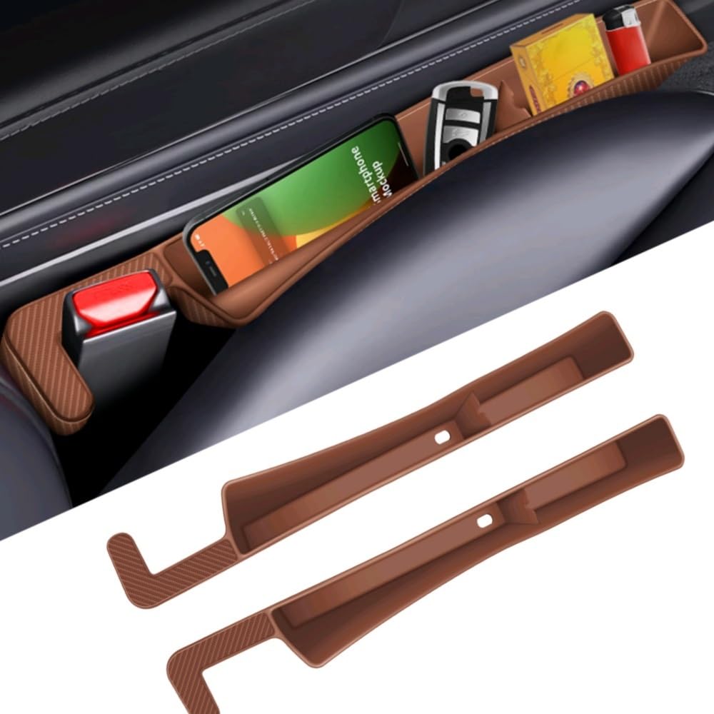 2 Stück car seat gap filler für Peugeot 3008 I 2009-2013, auto lückenfüller Autositz Organizer Sitzlückenfüller Car Seat Gap Filler Organizer(Brown) von Zolytrax