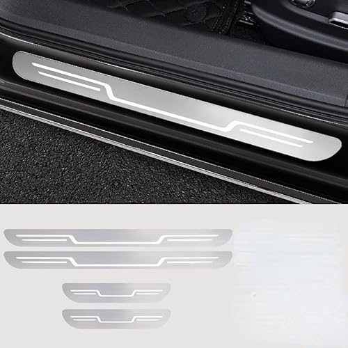 4 Stück Auto Edelstahl Einstiegsleisten Schutz für Aston Martin DB9 Volante 2012-2015, Edelstahl Aufkleber Kantenschutz Styling Tuning Zubehör(Silver) von Zolytrax