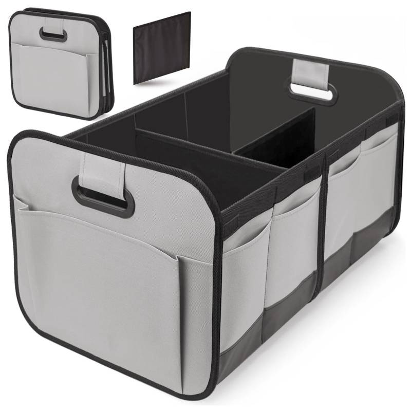 Auto Kofferraum Organizer für Seat Leon ST KL ab Bj.2020, Auto Organizer Toolbag Zusammenklappbarer Auto Organizer Kofferraum mit Fächern(Gr-ay) von Zolytrax