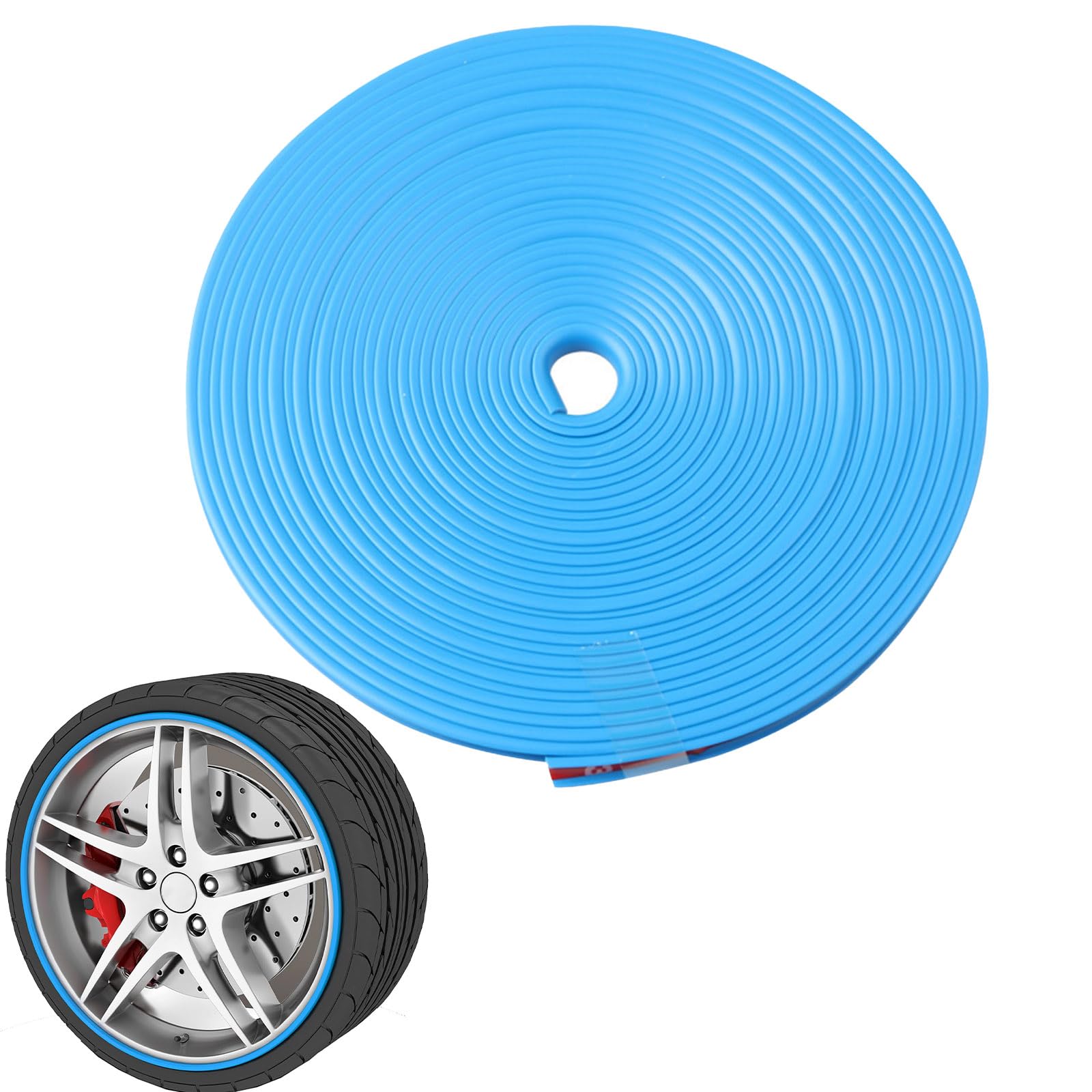 Felgenschutz Streifen, ZoneYan Auto Rad schutzring, Selbstklebende Protektor-Band, Styling Felgenschutzring, Felgenstyling Rim Protector, Gummi Dekoration Streifen, Rad Dekoration Ring 8m (Blau) von ZoneYan