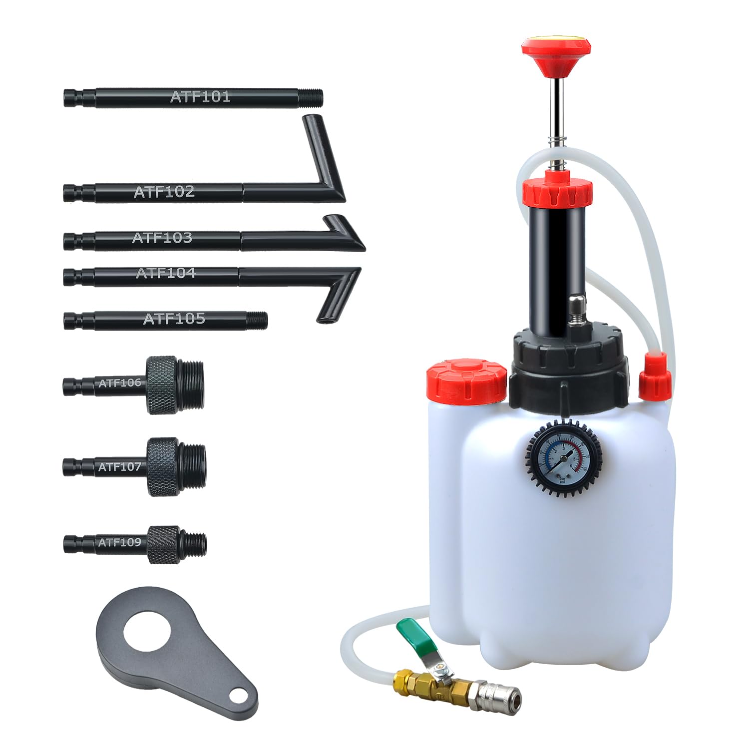 Zoomtools Getriebeflüssigkeitspumpe (3L), Ölfüllsystem Fluid Transfer Pump Tool mit 8 AluminiumlegierungsadapternGetriebeflüssigkeitsextraktor von Zoomtools