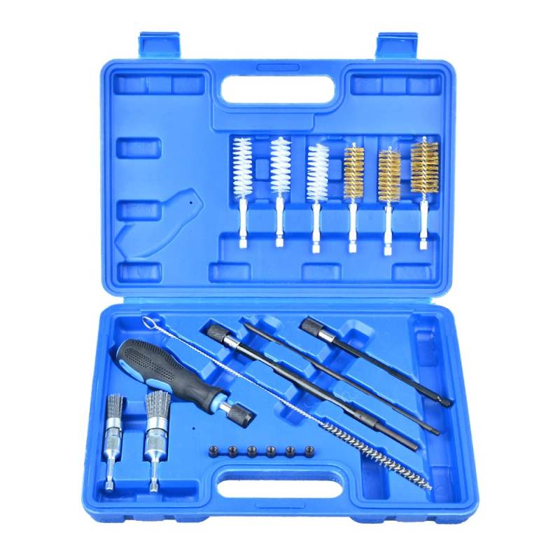 Zoomtools 19-teiliges Universal-Reinigungswerkzeug-Set für Einspritzdüsen-Sitzbürstenreiniger, Einspritzdüsen-Reinigungswerkzeug für Dieselmotoren von Zoomtools