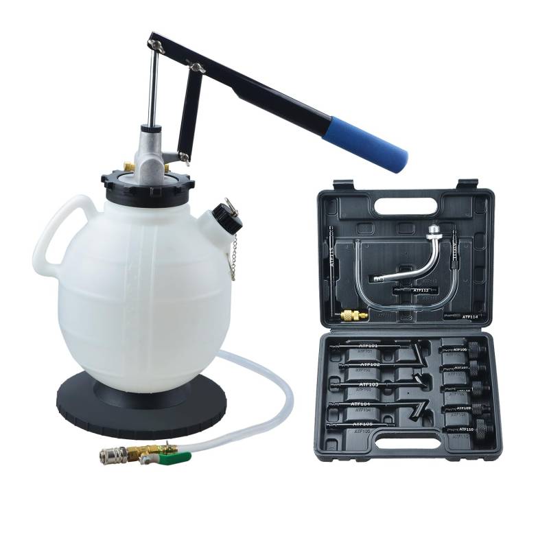 Zoomtools 7.5 L Getriebeöl Befüllgerät, Ölwechsel Einfüllgerät, Öleinfüllgerät Handpumpe, Ölwechsel Gerät mit 15 ATF-Adaptern von Zoomtools