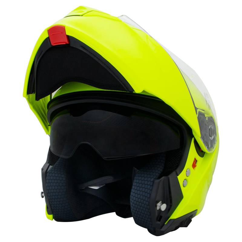 Zorax Gelb L (59-60cm) Klapphelm Integralhelm mit Doppelvisier Motorradhelm Damen und Herren ECE 2206 Genehmigt von Zorax